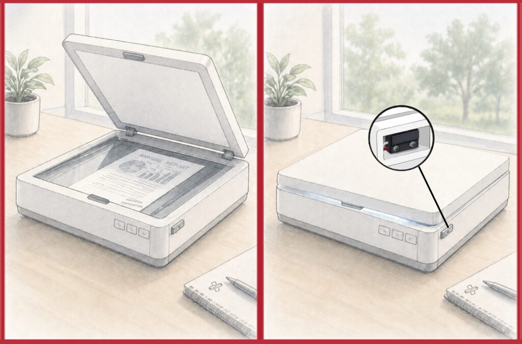 scanner door sensing using reed