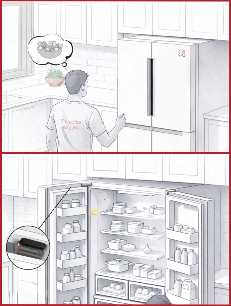 refrigerator door reed sensor for lights