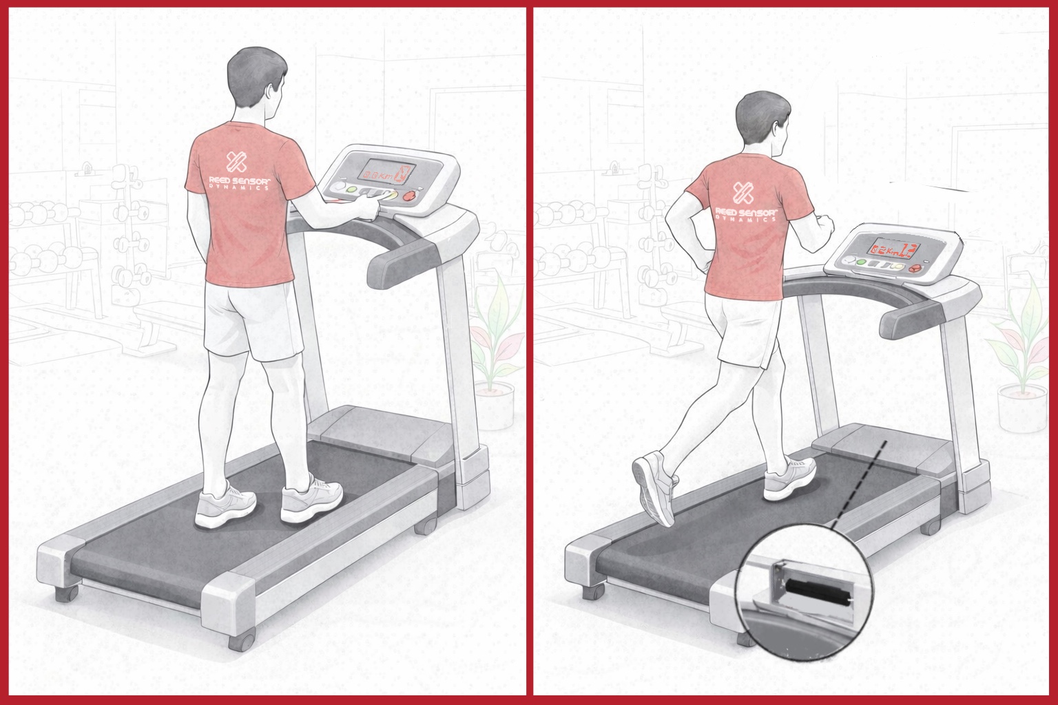 Reed Sensors in treadmill belt speed sensing