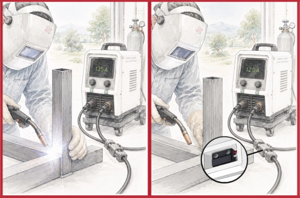 Welding machine current sensing