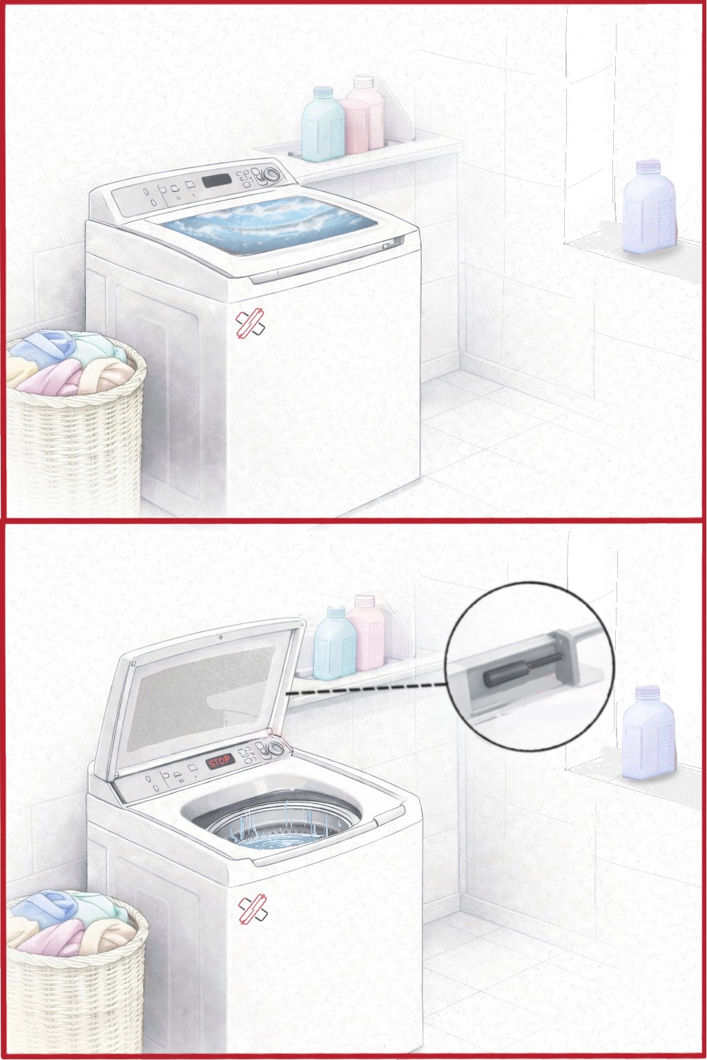 Sensors in top loading washing machines