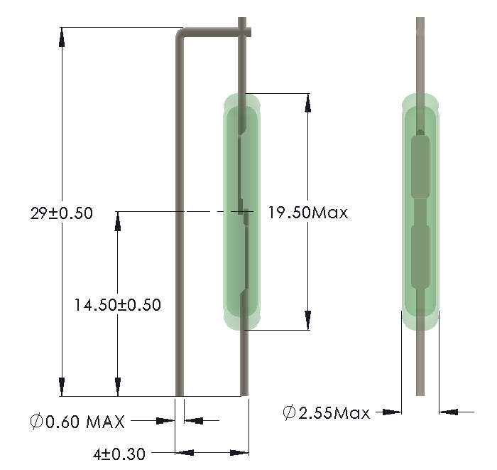 Drawing for Vertical mounting