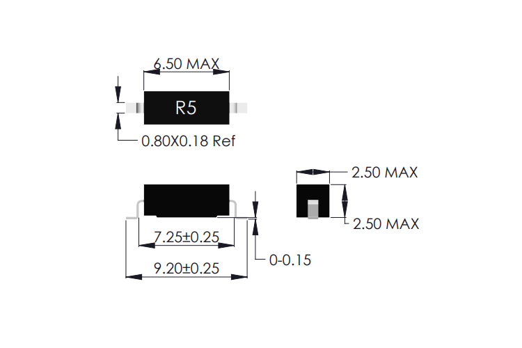 R5-S SMD Reed Sensor Drawing