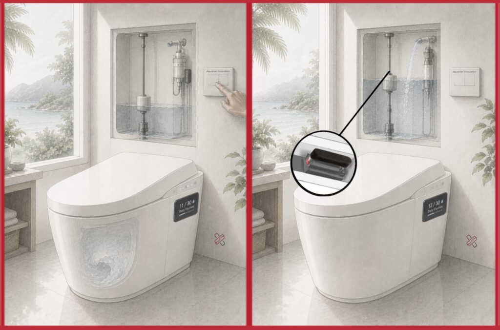 Bidet Flush control sensing