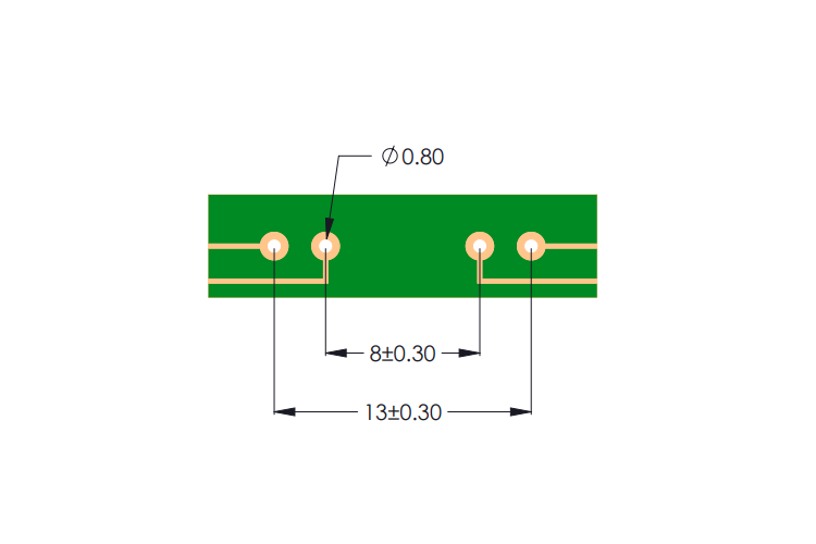 Drawing of IR-xxxx Pad Layout