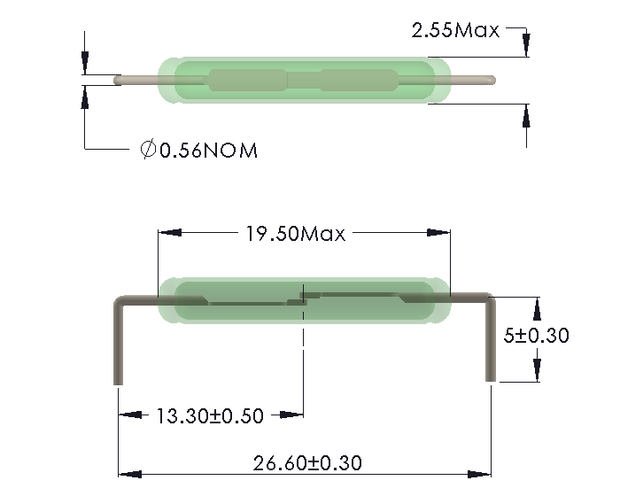 Drawing for Horizontal mounting