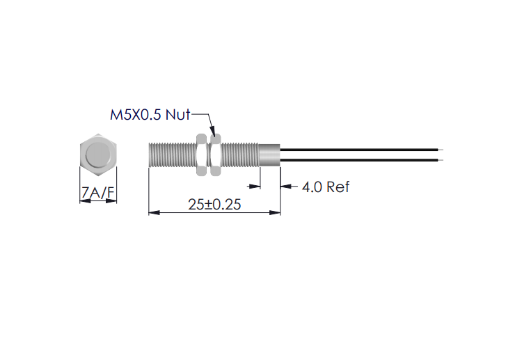 Drawing of MS-225 Threaded Magnet Sensor