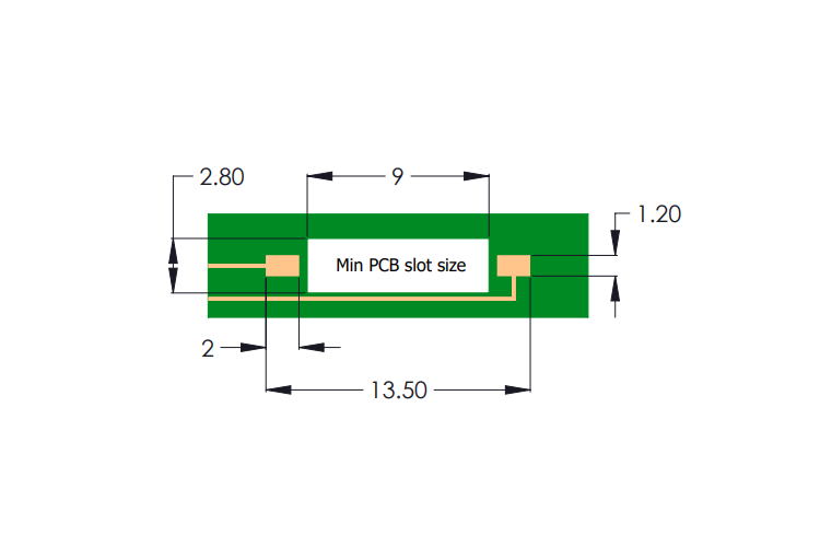 Drawing of R4F Reed Sensor PCB Layout