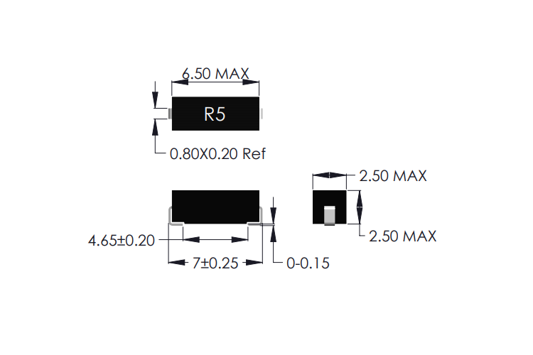 R5-J SMD Reed Sensor drawing