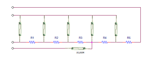 Increasing and Decreasing Resistance circuit with alarm