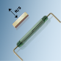 Goal-post formed reed switch and magnet
